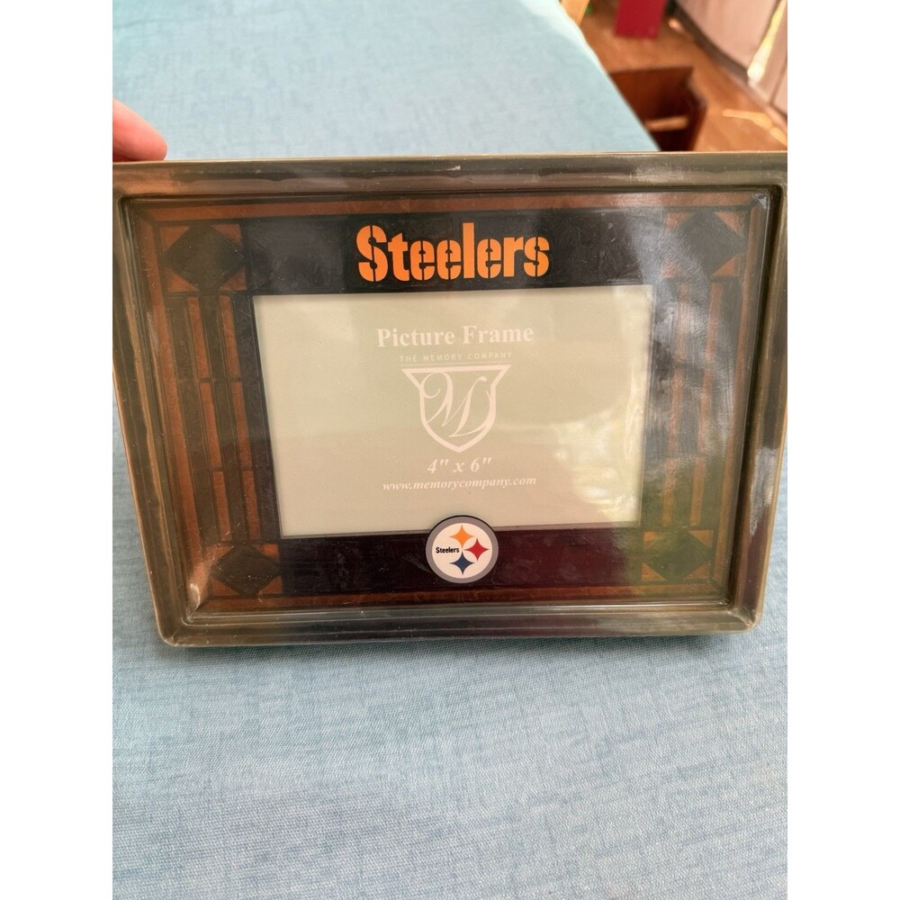 Pittsburgh Steelers Stained glass picture frame  4x6 photo 9x6.5 Frame 2009 NIB